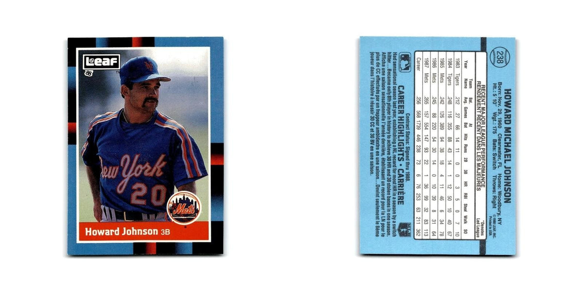 Howard Johnson 1988 Leaf #238 New York Mets Baseball Card NM