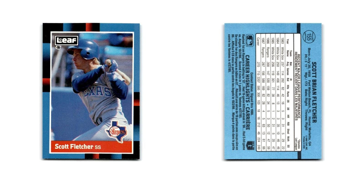 Scott Fletcher 1988 Leaf #155 Texas Rangers Baseball Card NM