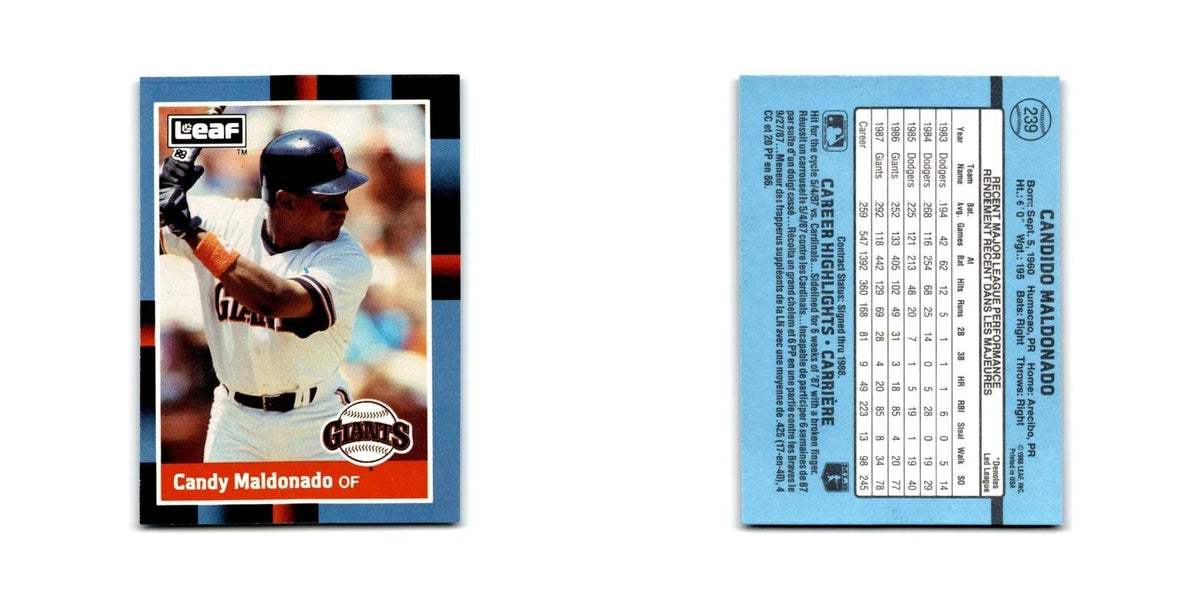 Candy Maldonado 1988 Leaf #239 San Francisco Giants Baseball Card NM