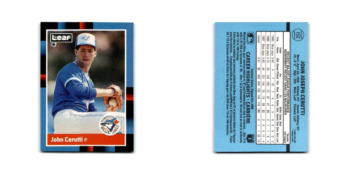John Cerutti 1988 Leaf #152 Toronto Blue Jays Baseball Card NM