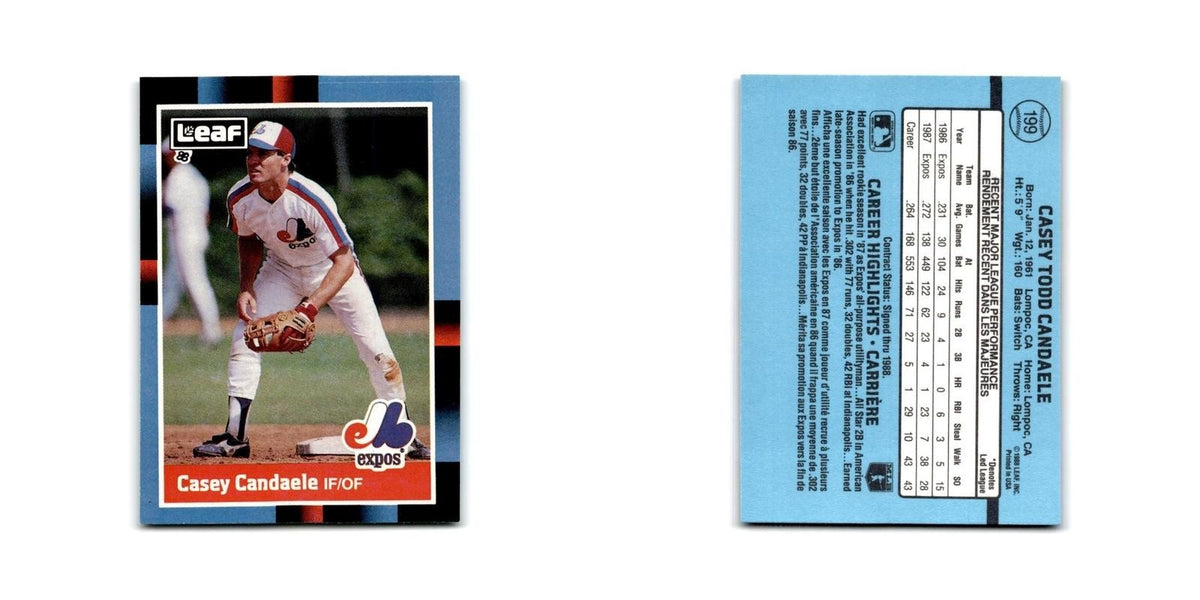 Casey Candaele 1988 Leaf #199 Montreal Expos Baseball Card NM
