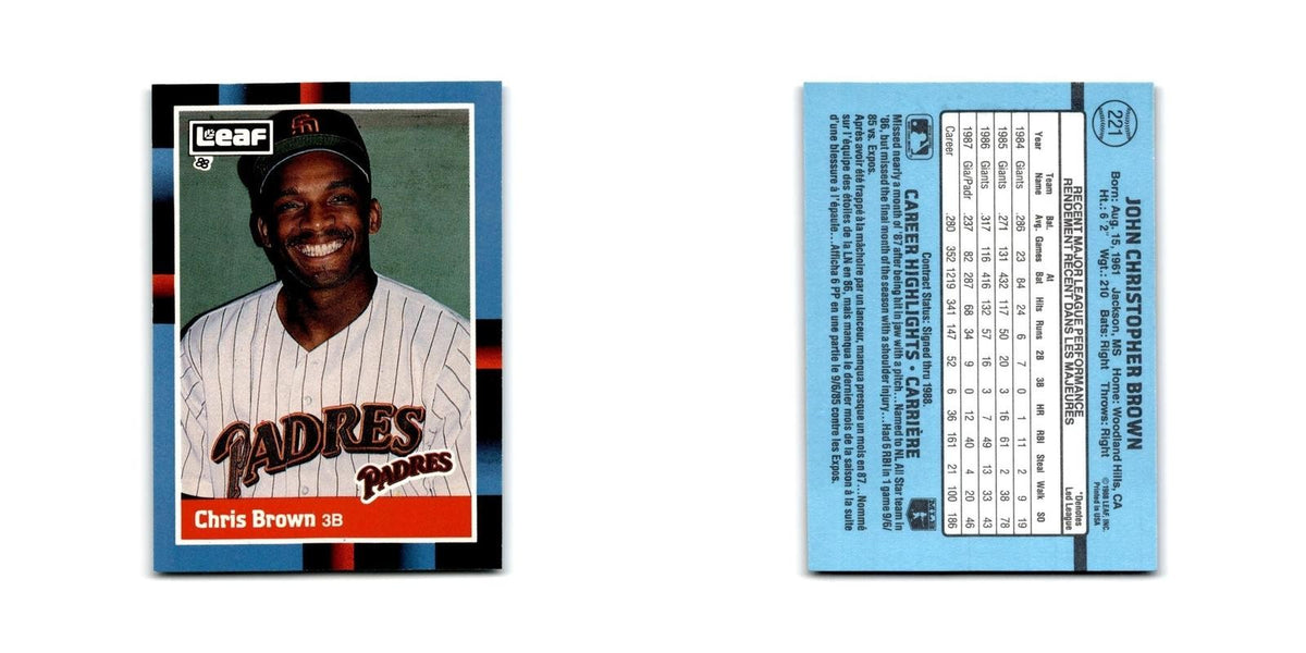 Chris Brown 1988 Leaf #221 San Diego Padres Baseball Card NM