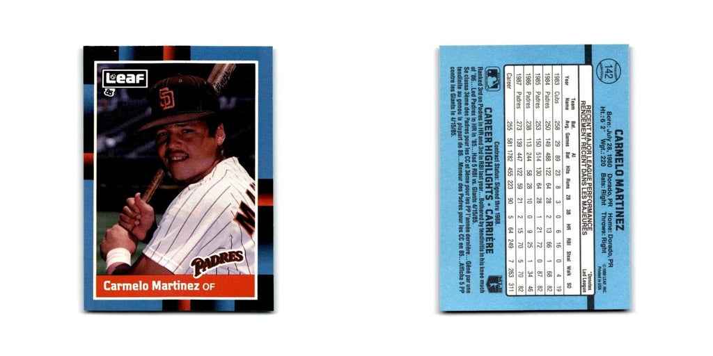 Carmelo Martinez 1988 Leaf #142 San Diego Padres Baseball Card NM