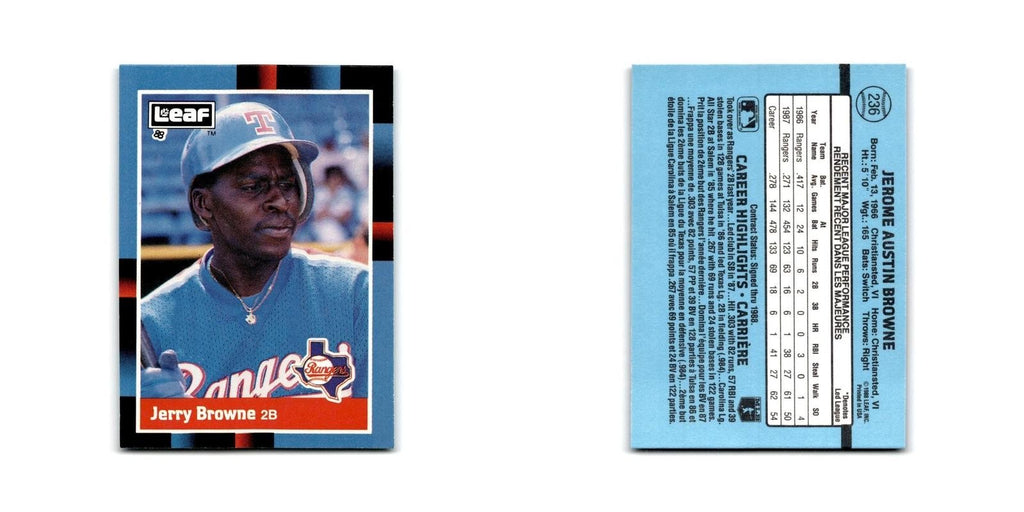 Jerry Browne 1988 Leaf #236 Texas Rangers Baseball Card NM
