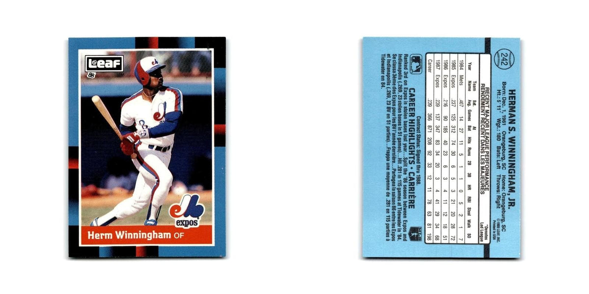 Herm Winningham 1988 Leaf #242 Montreal Expos Baseball Card NM