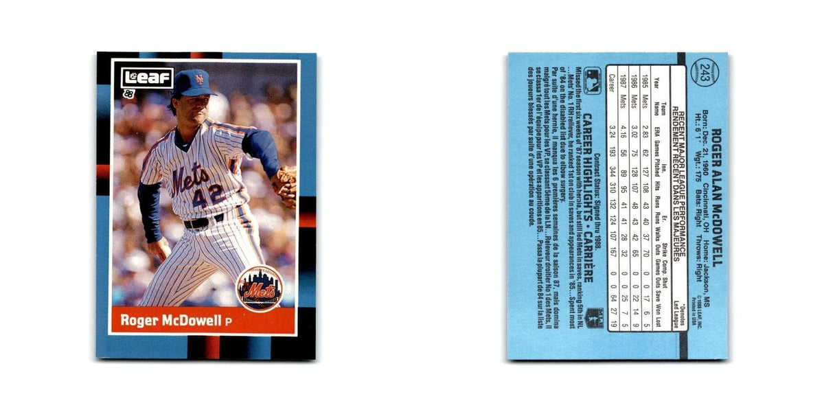 Roger McDowell 1988 Leaf #243 New York Mets Baseball Card NM