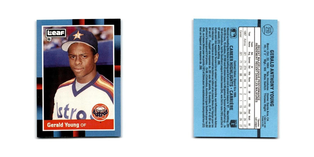 Gerald Young 1988 Leaf #210 Houston Astros Baseball Card NM