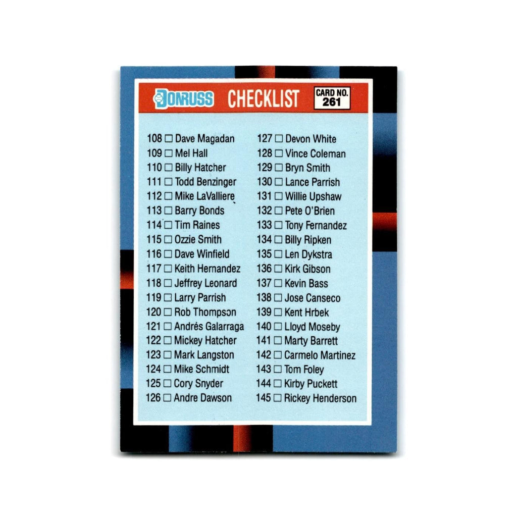Checklist 108-187 1988 Leaf #NNO Baseball Card NM