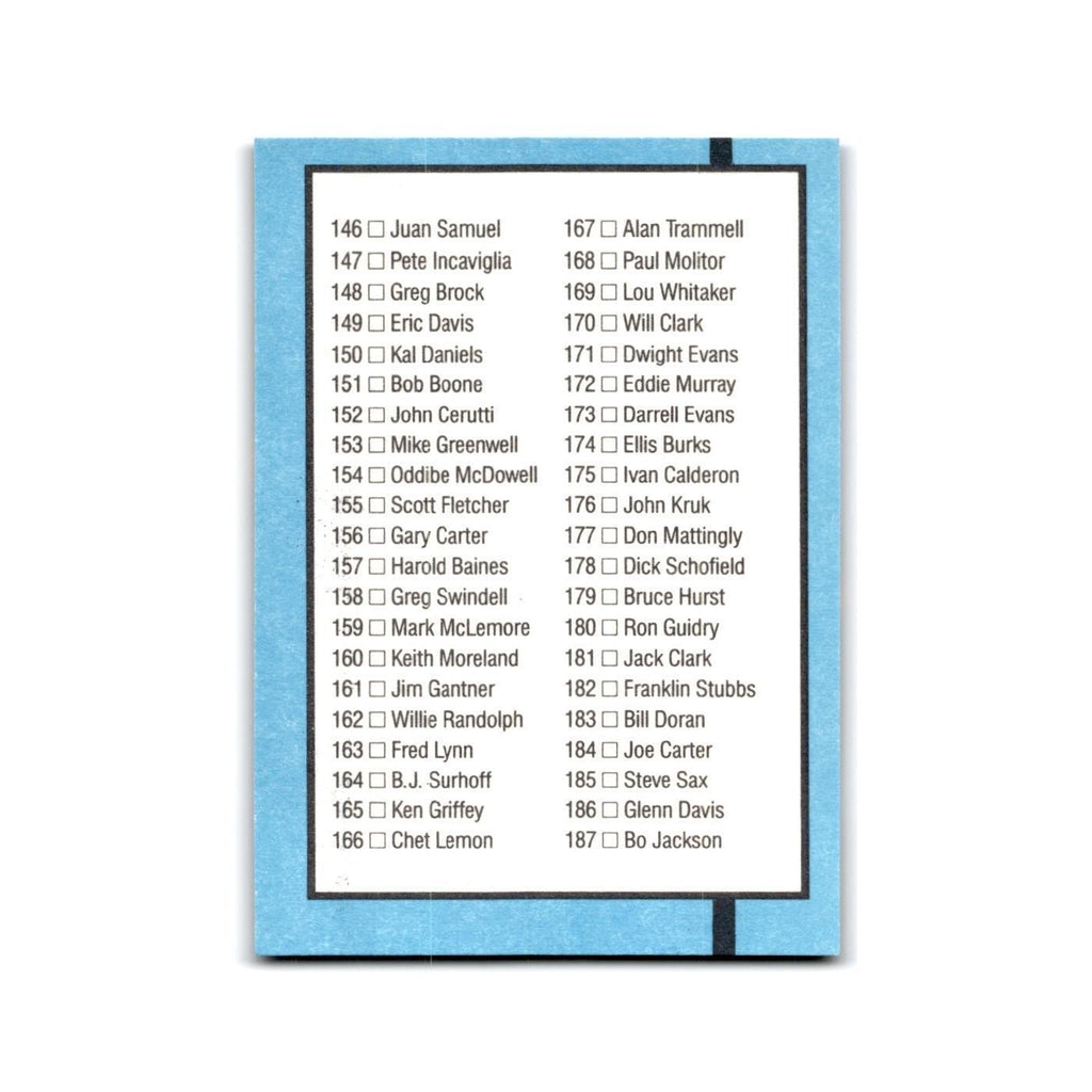 Checklist 108-187 1988 Leaf #NNO Baseball Card NM