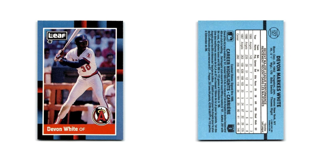 Devon White 1988 Leaf #127 California Angels Baseball Card NM