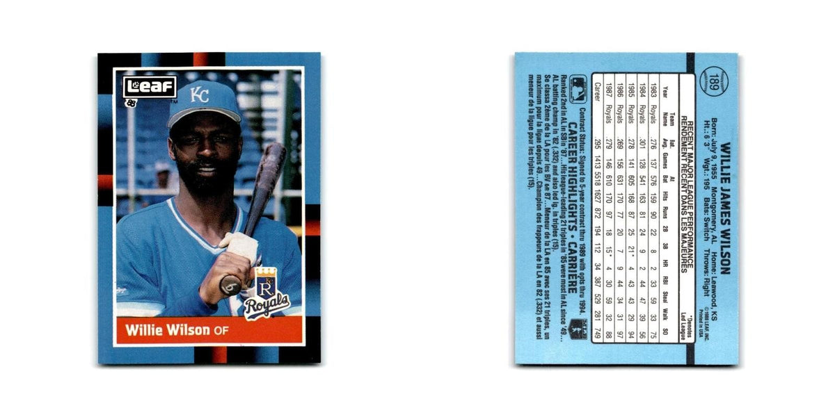 Willie Wilson 1988 Leaf #189 Kansas City Royals Baseball Card NM