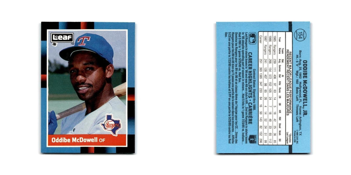 Oddibe McDowell 1988 Leaf #154 Texas Rangers Baseball Card NM