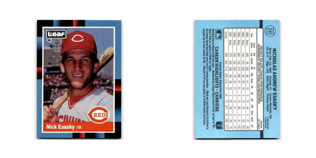 Nick Esasky 1988 Leaf #240 Cincinnati Reds Baseball Card NM