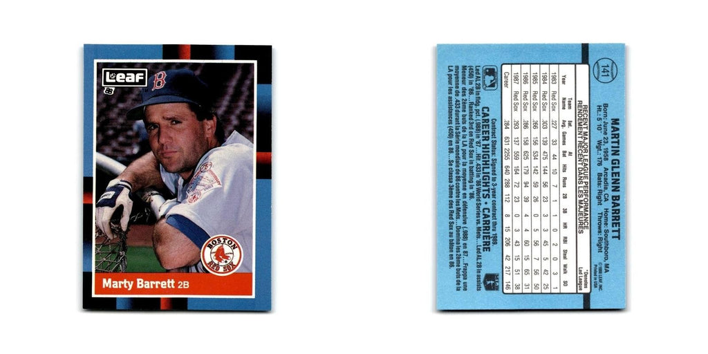 Marty Barrett 1988 Leaf #141 Boston Red Sox Baseball Card NM