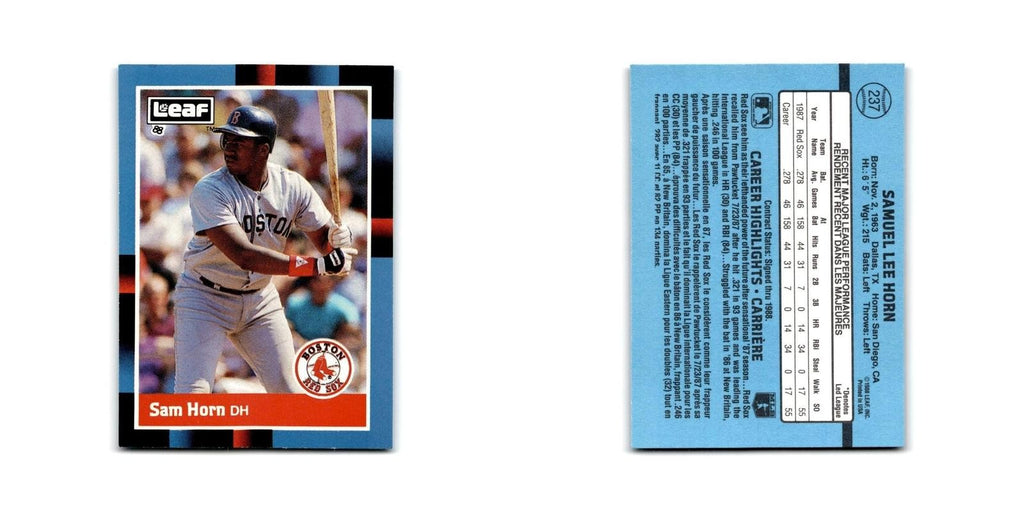 Sam Horn 1988 Leaf #237 Boston Red Sox Baseball Card NM