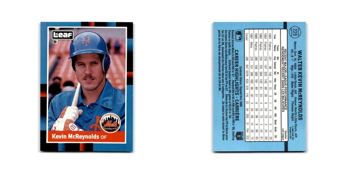 Kevin McReynolds 1988 Leaf #228 New York Mets Baseball Card NM