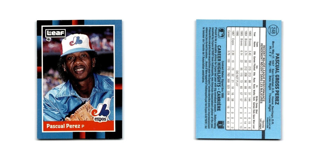 Pascual Perez 1988 Leaf #248 Montreal Expos Baseball Card NM