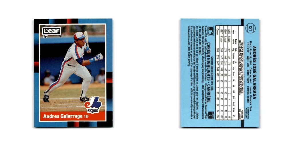 Andres Galarraga 1988 Leaf #121 Montreal Expos Baseball Card NM