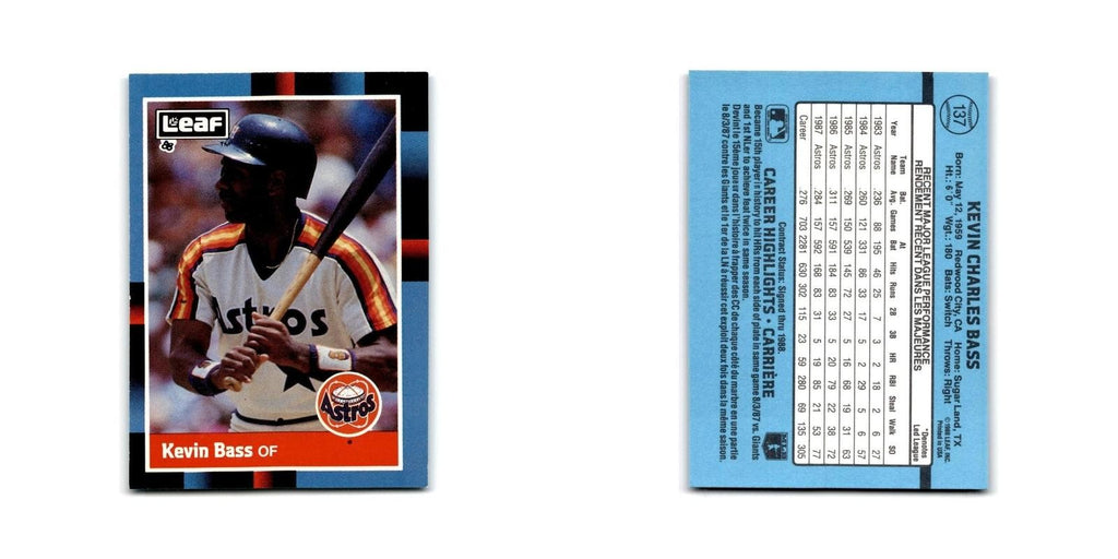 Kevin Bass 1988 Leaf #137 Houston Astros Baseball Card NM