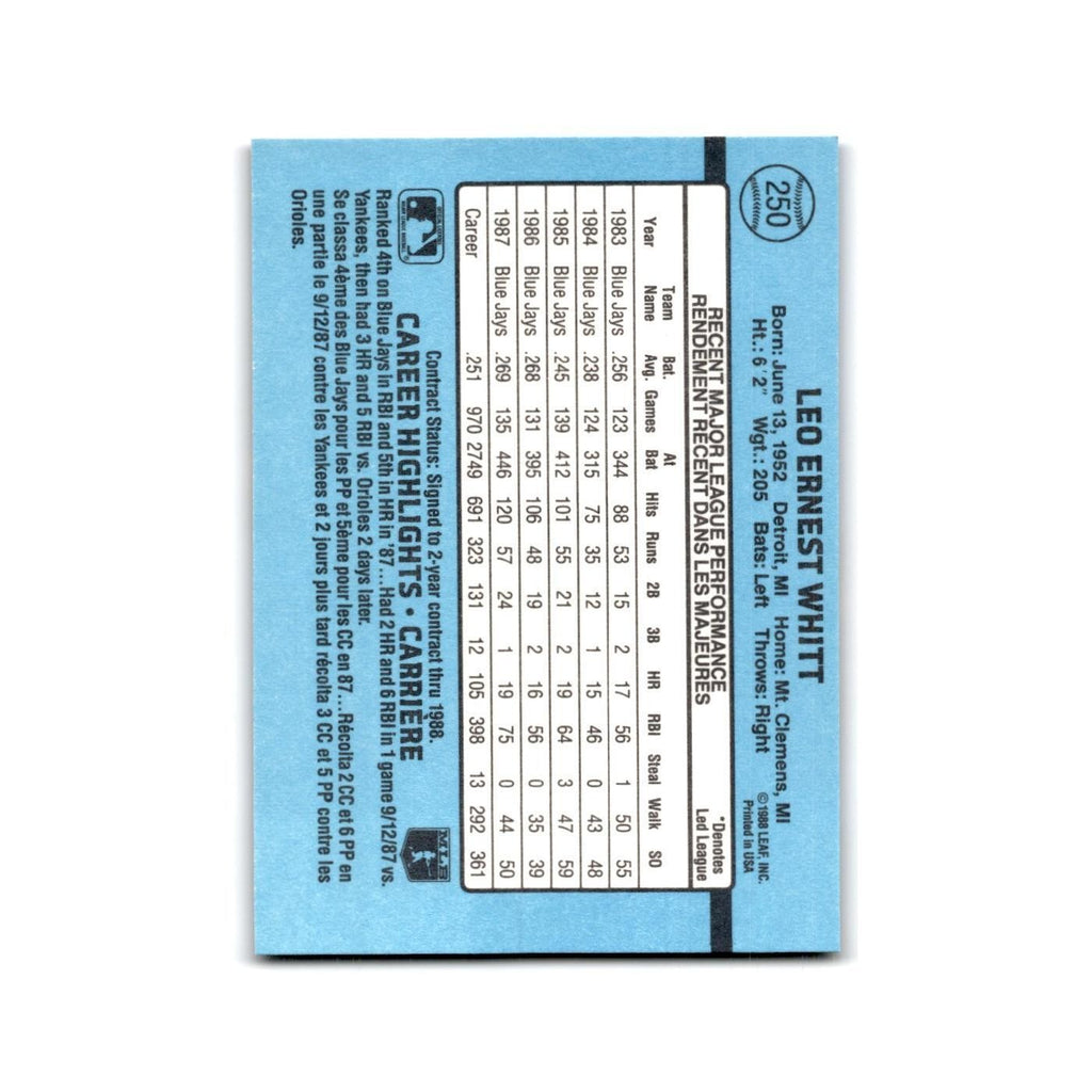 Ernie Whitt 1988 Leaf #250 Toronto Blue Jays Baseball Card NM