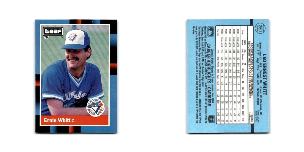 Ernie Whitt 1988 Leaf #250 Toronto Blue Jays Baseball Card NM