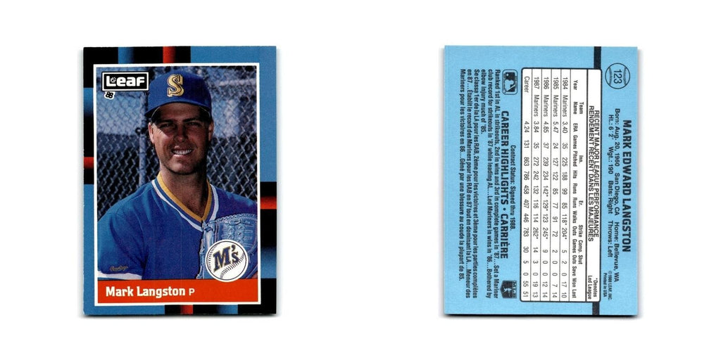 Mark Langston 1988 Leaf #123 Seattle Mariners Baseball Card NM