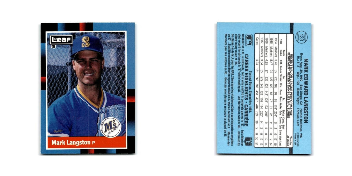 Mark Langston 1988 Leaf #123 Seattle Mariners Baseball Card NM