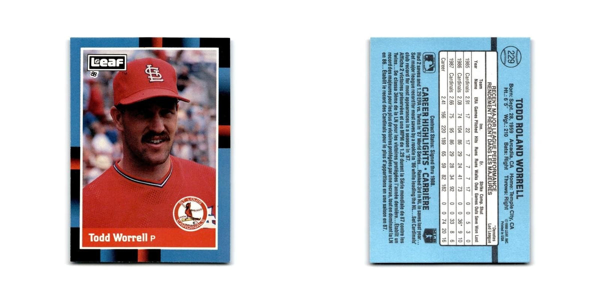 Todd Worrell 1988 Leaf #229 St. Louis Cardinals Baseball Card NM