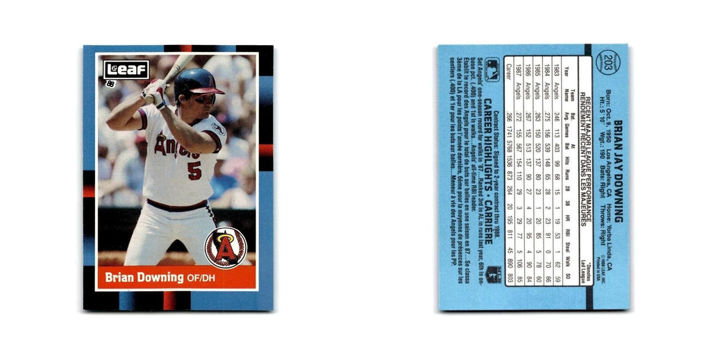 Brian Downing 1988 Leaf #203 California Angels Baseball Card NM