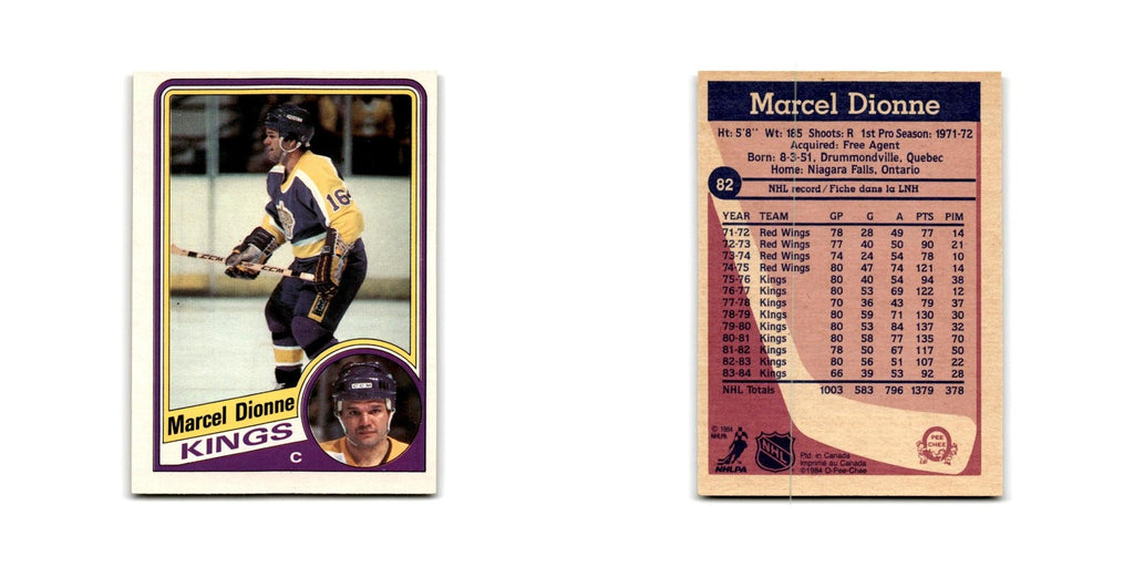 1984 O-Pee-Chee Marcel Dionne Los Angeles Kings #82