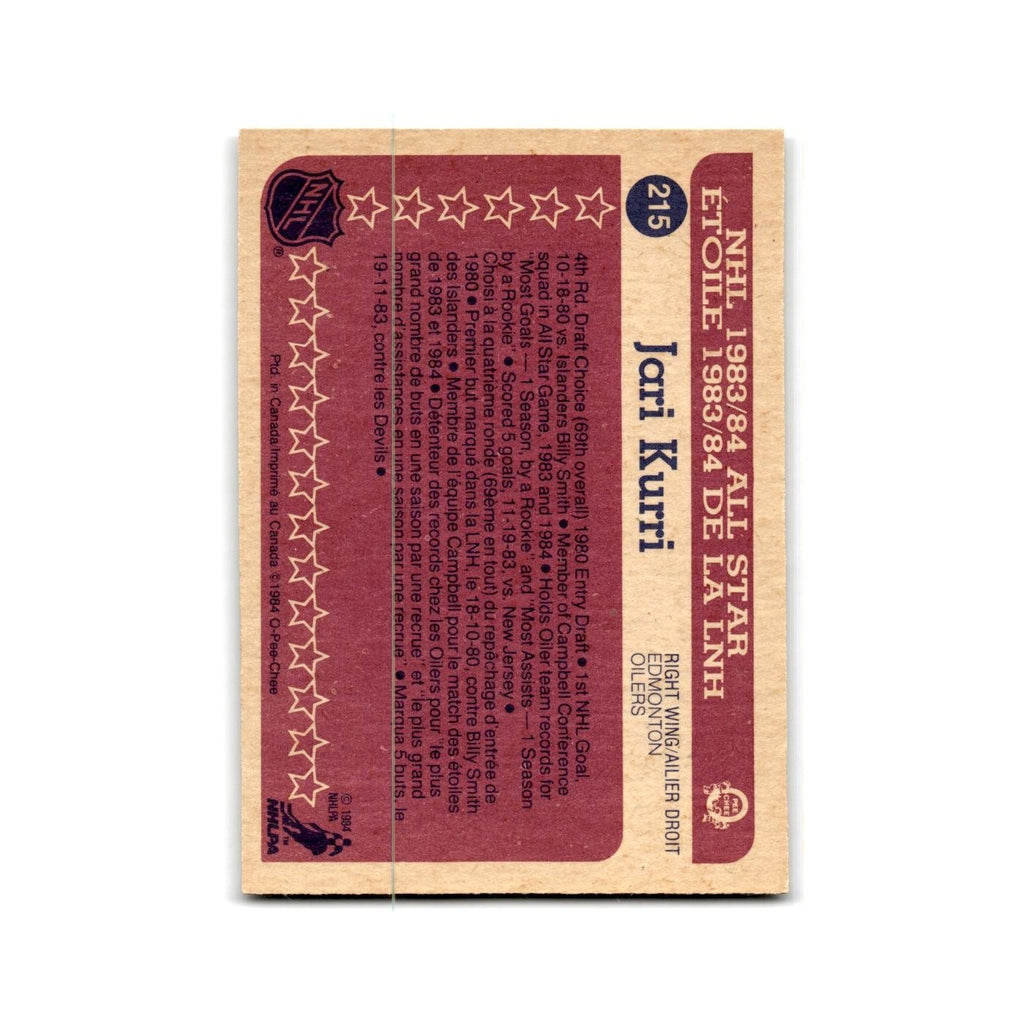 1984 O-Pee-Chee Jari Kurri Edmonton Oilers #215