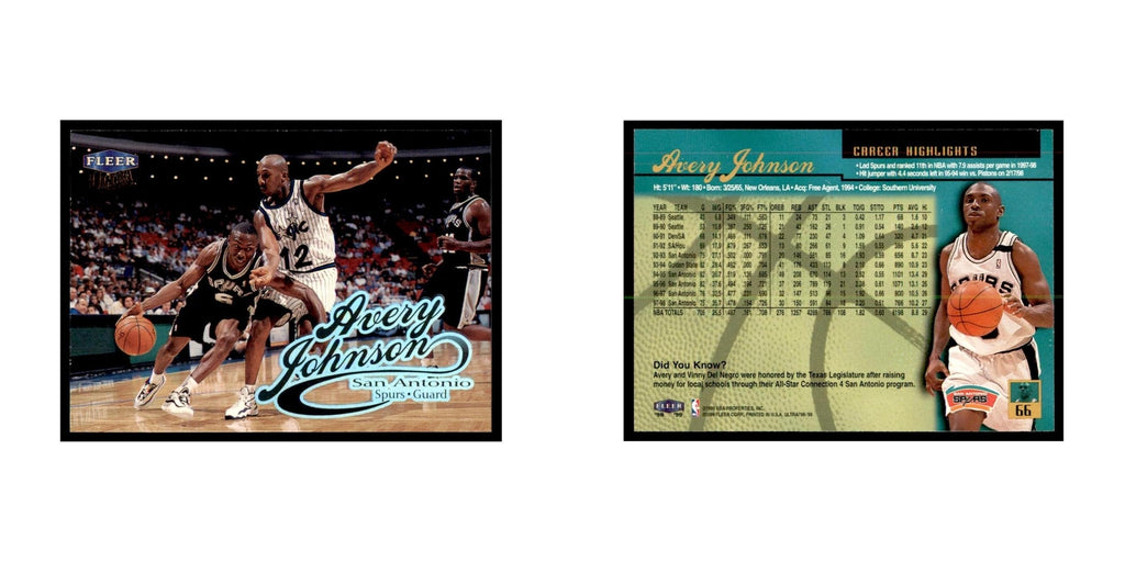 1998 Fleer Ultra Avery Johnson Basketball Cards #66.0
