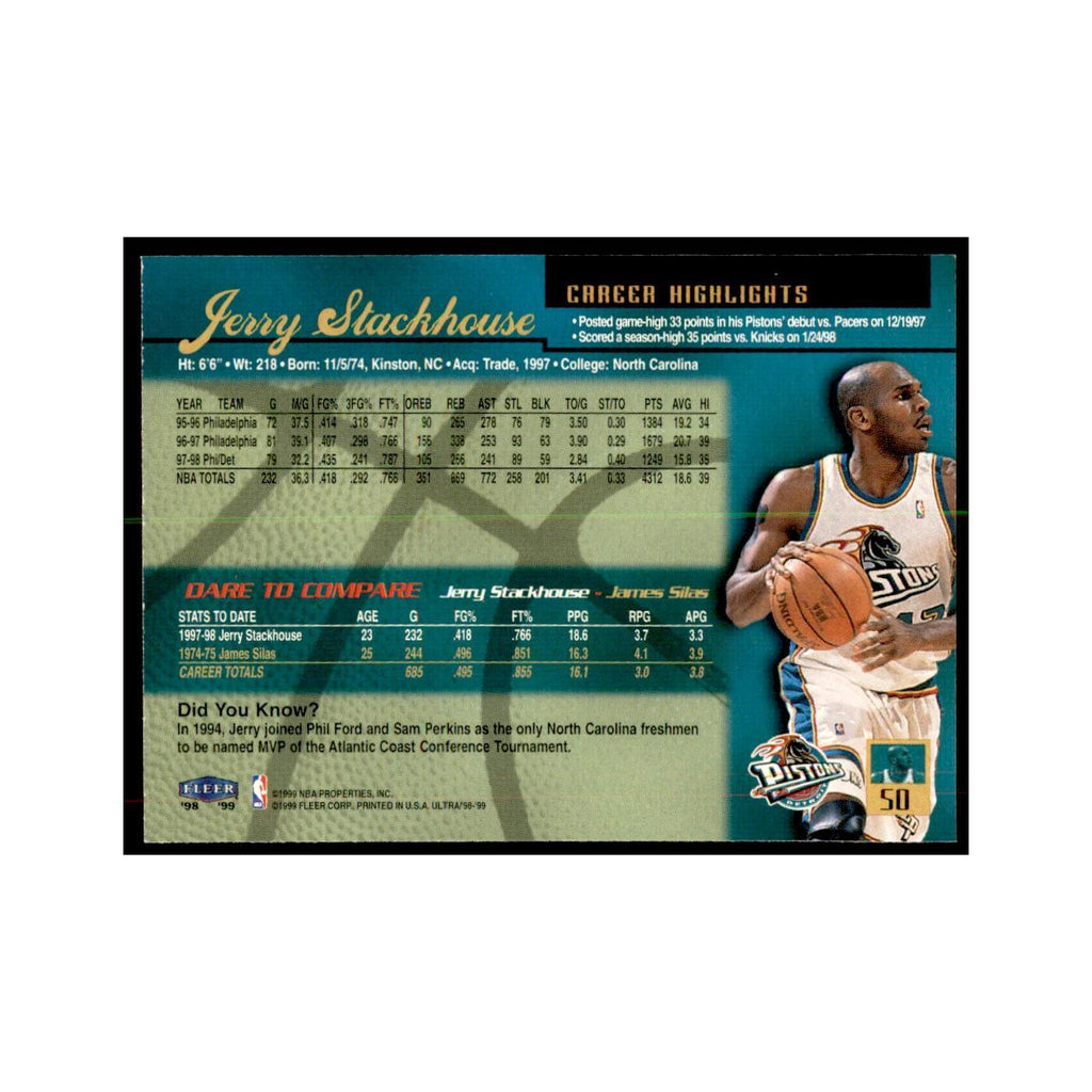 1998 Fleer Ultra Jerry Stackhouse Basketball Cards #50.0