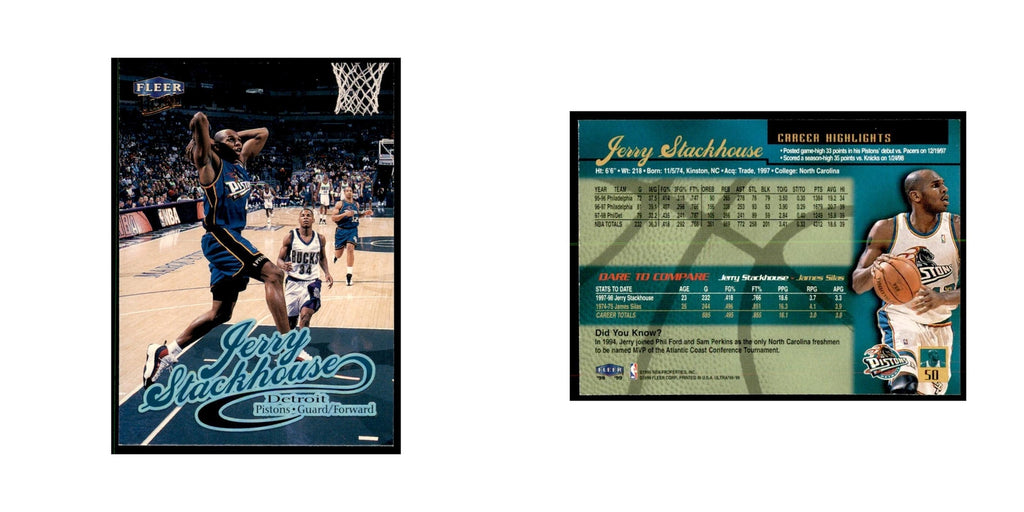1998 Fleer Ultra Jerry Stackhouse Basketball Cards #50.0