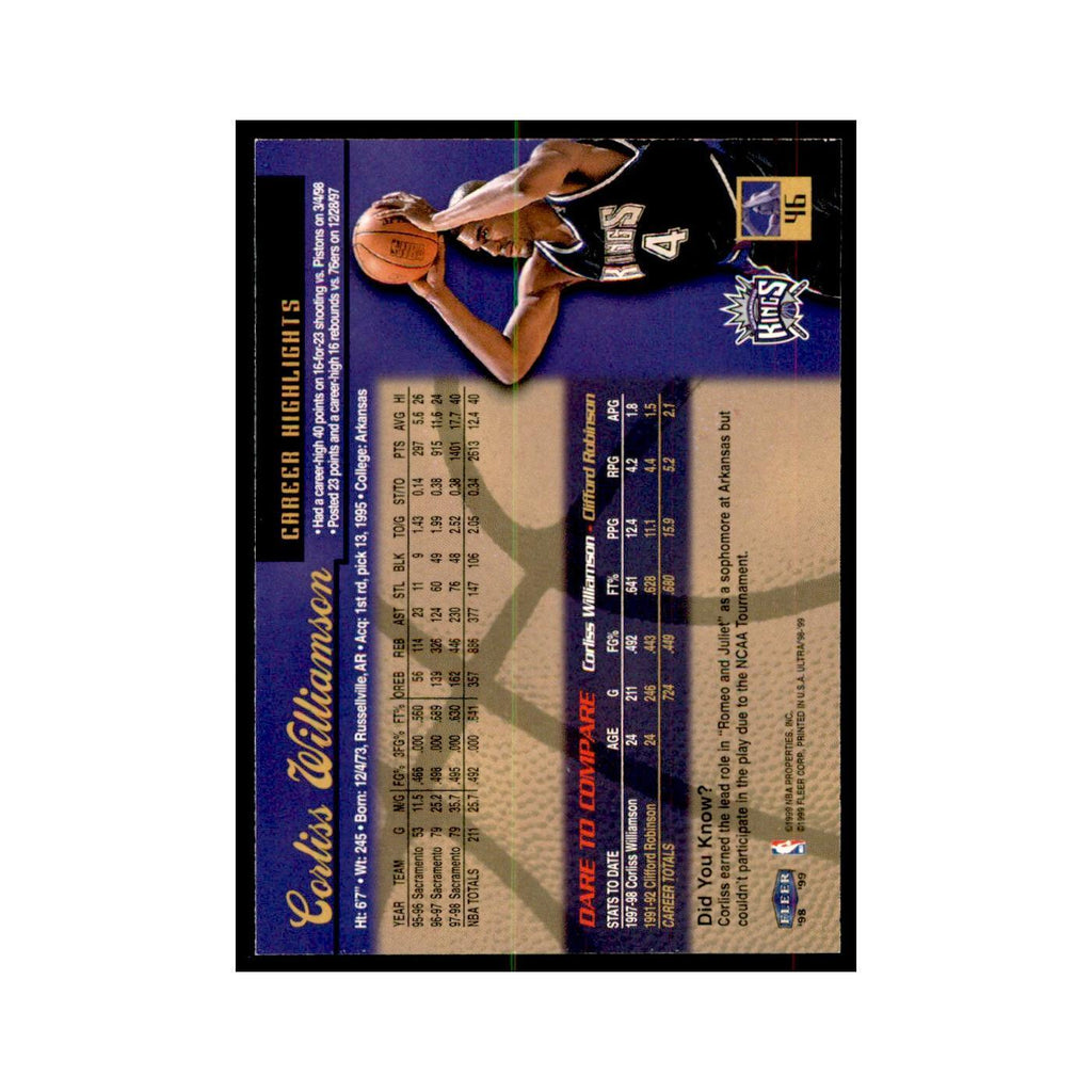 1998 Fleer Ultra Corliss Williamson Basketball Cards #46.0