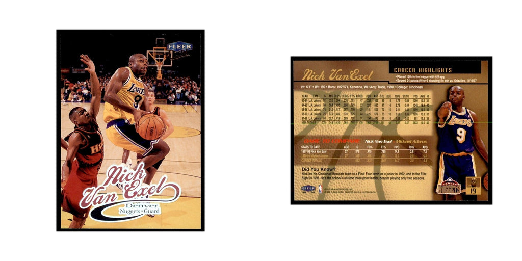 1998 Fleer Ultra Nick Van Exel Basketball Cards #19.0