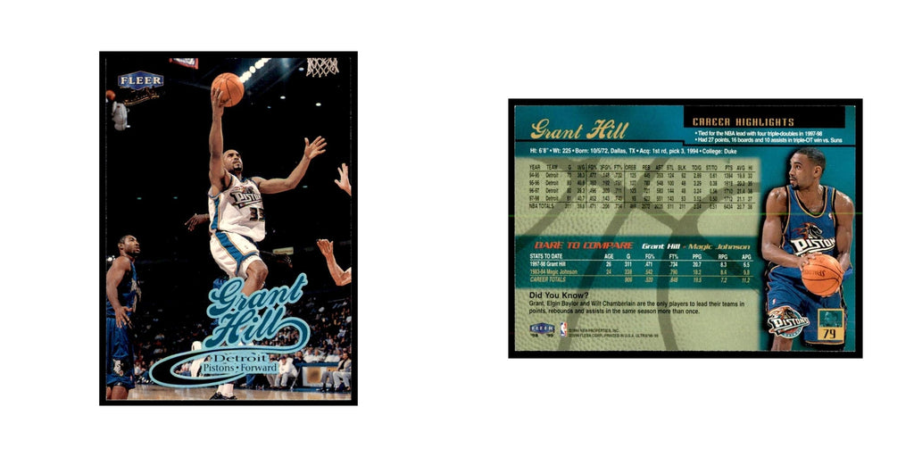 1998 Fleer Ultra Grant Hill Basketball Cards #79.0