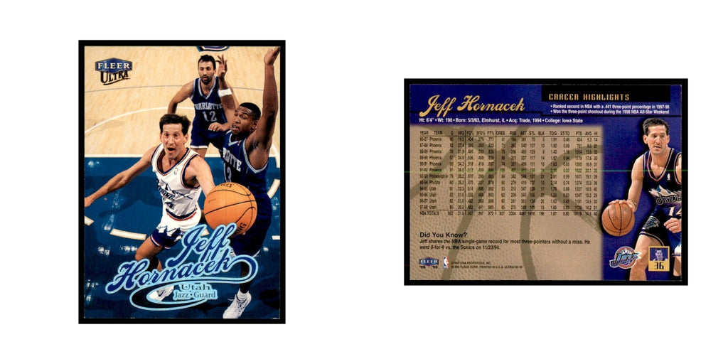 1998 Fleer Ultra Jeff Hornacek Basketball Cards #36.0