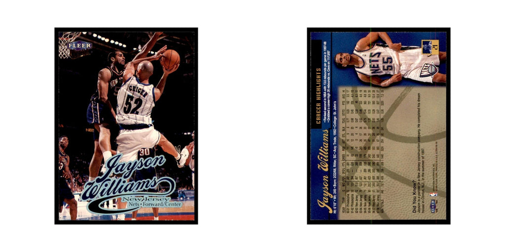 1998 Fleer Ultra Jayson Williams Basketball Cards #21.0