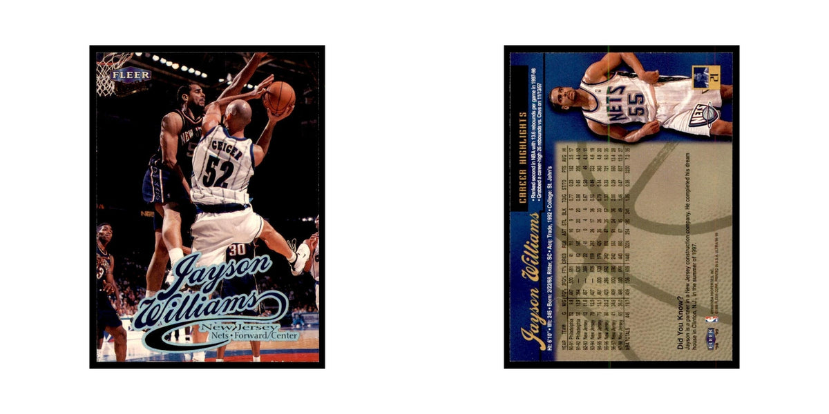 1998 Fleer Ultra Jayson Williams Basketball Cards #21.0
