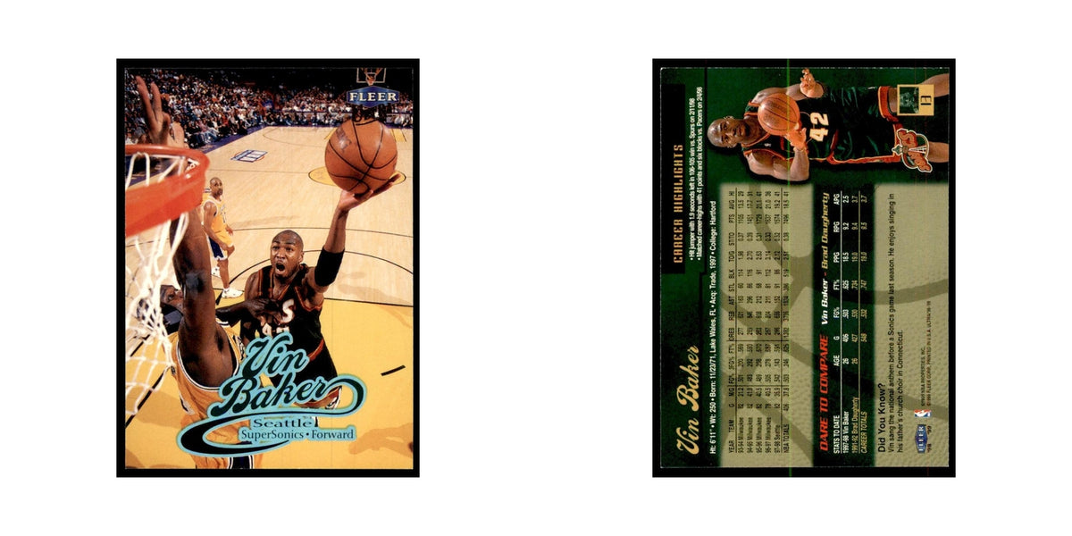 1998 Fleer Ultra Vin Baker Basketball Cards #13.0