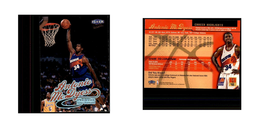 1998 Fleer Ultra Antonio McDyess Basketball Cards #48.0