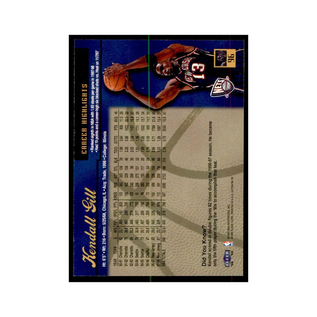 1998 Fleer Ultra Kendall Gill Basketball Cards #96.0