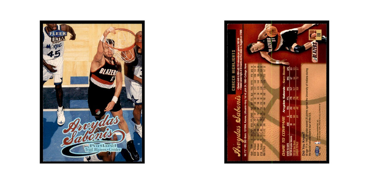 1998 Fleer Ultra Arvydas Sabonis Basketball Cards #81.0