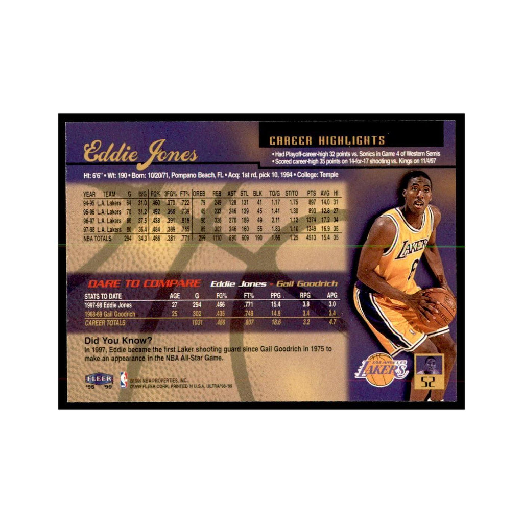 1998 Fleer Ultra Eddie Jones Basketball Cards #52.0