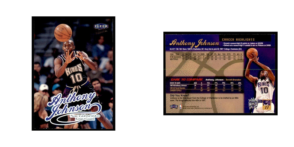 1998 Fleer Ultra Anthony Johnson Basketball Cards #77.0