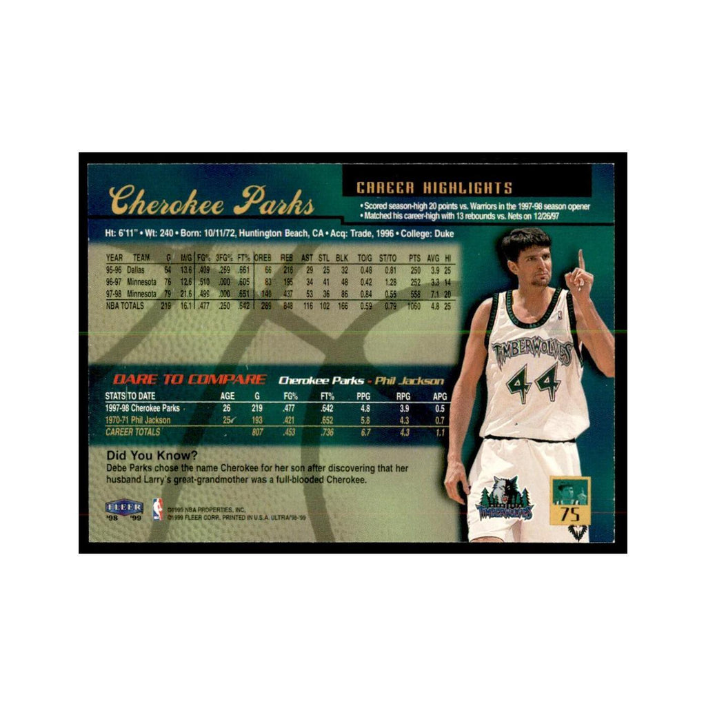 1998 Fleer Ultra Cherokee Parks Basketball Cards #75.0