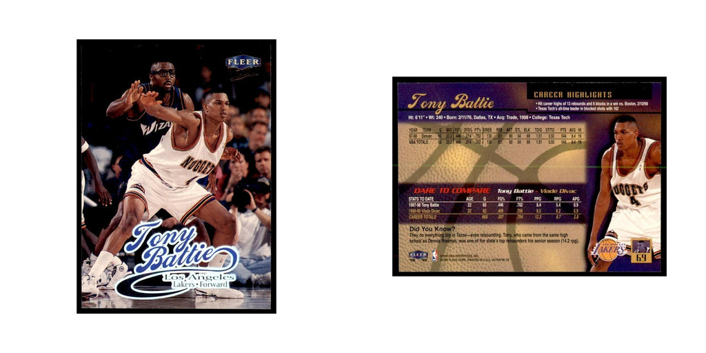 1998 Fleer Ultra Tony Battie Basketball Cards #69.0