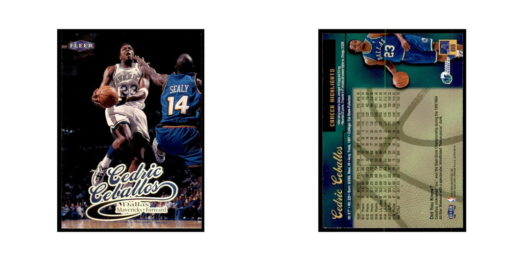 1998 Fleer Ultra Cedric Ceballos Basketball Cards #88.0