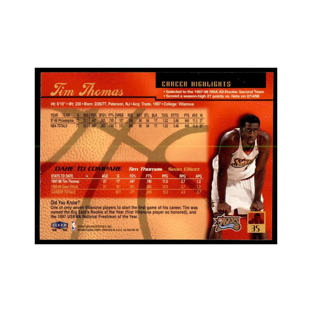 1998 Fleer Ultra Tim Thomas Basketball Cards #35.0